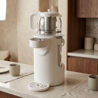 Appareils électroménagers intelligents : Samovar électrique russe et turc 2,0 L + 0,6 L, bouilloire à double paroi en verre pour thé et eau