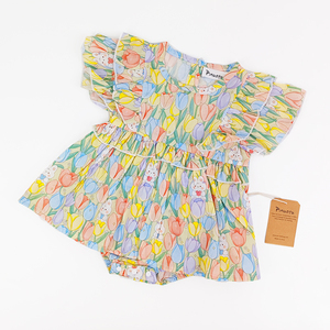 Pinuotu Bébé Fille Vêtements Bulle Barboteuse Robe Enfants Fleur Imprimé Body Vêtements Personnalisé Lapin Volants Robes Onesie - Product Image 1