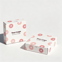 Carton de boîte avec logo imprimé personnalisé Brownie Dessert Cookie Sweet Box emballage en papier de beignet avec insert en papier huilé de qualité alimentaire