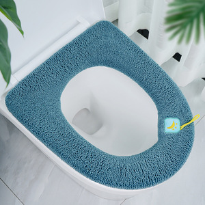 Housse de siège de toilette universelle, épaisse, tricotée, lavable, en polyester, pour l'automne et l'hiver, écologique, usage domestique - Product Image 1