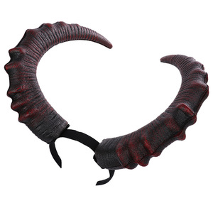 Serre-tête Halloween Diable Démon Cornes de Bélier en Polyuréthane Grand Rouge Noir Amusant Gothique Cosplay Accessoires Cheveux Fête Adulte - Product Image 4