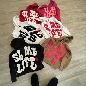 Sudaderas con Capucha al por Mayor, Personalizadas, Bordadas, 100% Algodón, Estilo Urbano, Holgadas, con Corte Deshilachado y Dobladillo sin Rematar, para Otoño - Product Image 1