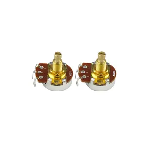 Taidacent Gitaar Knoppen Potentiometer Knop Elektrische Bas Knop Tone Volume 250K 500K Koper Aluminium As Lange Potentiometer