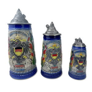 Vente en gros <span class=keywords><strong>de</strong></span> chopes à <span class=keywords><strong>bière</strong></span> en céramique allemandes avec logo personnalisé Souvenir Deutschland avec couvercles - Product Image 4