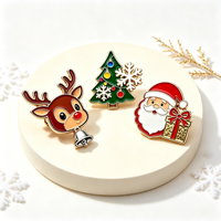 Broche personnalisée en métal, émail dur 3D, imprimée en typographie, thème Noël (Père Noël, sapin), cadeau de fêtes, objet de collection