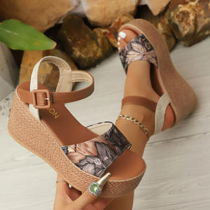 <span class=keywords><strong>Sandalias</strong></span> de <span class=keywords><strong>Mujer</strong></span>, Nuevas <span class=keywords><strong>Sandalias</strong></span> Romanas Estampadas de Verano, Plataforma de Suela Gruesa, Color Block, <span class=keywords><strong>Sandalias</strong></span> Abiertas al por Mayor - Product Image 2