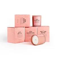 Free Design Luxury Pink Spot UV Candle Packaging Boxes