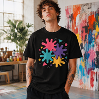 JNEI Heren Retro Heat Transfer Graphic T-shirt Oversized Streetwear 150gsm Quick Dry Performance Unisex Tee