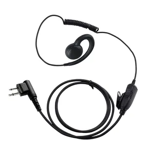 Two Way Radio Earpiece 2 Pin Walkie Talkie Earpiece Headset with PTT Mic Compatible with Motorola CP200D CLS1110 GP308