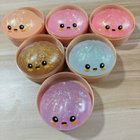 Jouets Squishy en Maltose Scintillante GL pour Enfants, Jouets Sensoriels Anti-Stress en Forme de Dumplings pour Enfants, Jouets Squishy Scintillants en Forme de Dumplings