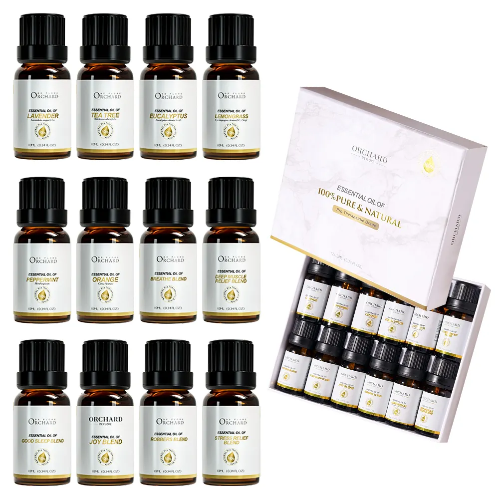 Spiritual Pure Essential Oils 12Pack Gift Set Natural Plant Aroma Eucalyptus Tea Tree Mint Lavender Eucalyptus Essential Oil
