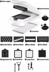 Oferta Especial: Cortador de Verduras Manual Multifuncional 15 en 1, Picador de Alimentos, Picador de Cebolla, Mandolina, Rebanador de Frutas y Rallador de Cocina - Product Image 4