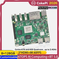 CPP-3588 6TOPS AI Rockchip Cortex-A76 Quad-core SBC WiFi6 Ethernet Dual 25G 8K para M2 NVME 4GB/8GB/8GB+64GB