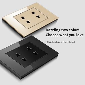 हॉट सेलिंग 118 प्रकार के टेम्पर्ड ग्लास ब्लैक <span class=keywords><strong>3</strong></span> गैंग वॉल स्विच थाई शैली बहु तीन छेद सुंदर प्लग यूएसबी स्वयं मिलान किया जा सकता है - Product Image 5