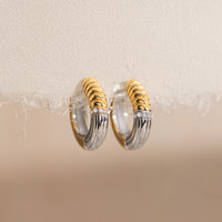 Boucles d'oreilles torsadées Gaovo Niche Design, style européen, bicolores or et argent, avec strass blancs, en acier inoxydable, bijoux de mode