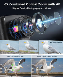 Appareil photo numérique 2026 avec flash LED, caméscope <span class=keywords><strong>Super</strong></span> 5K, caméra optique HD de haute qualité 64MP pour diffusion vidéo en direct - Product Image 6