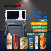 Imprimante UV cylindrique tout-en-un Kingjet pour bouteilles en plastique, métal et verre, solution d'impression jet d'encre rotative polyvalente