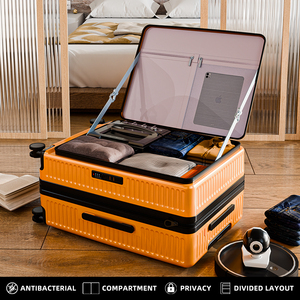 <span class=keywords><strong>2026</strong></span> 중국산 프론트 오픈 확장형 러기지 3종 세트 견고한 <span class=keywords><strong>PC</strong></span> 기내용 경량 다기능 트롤리 스피너 여행가방 28인치 - Product Image 2