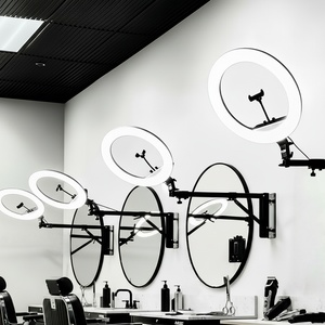 Anneau lumineux LED dimmable de 18 pouces à fixation murale pour salon de coiffure, maquillage, studio de tatouage, photographie - Product Image 1