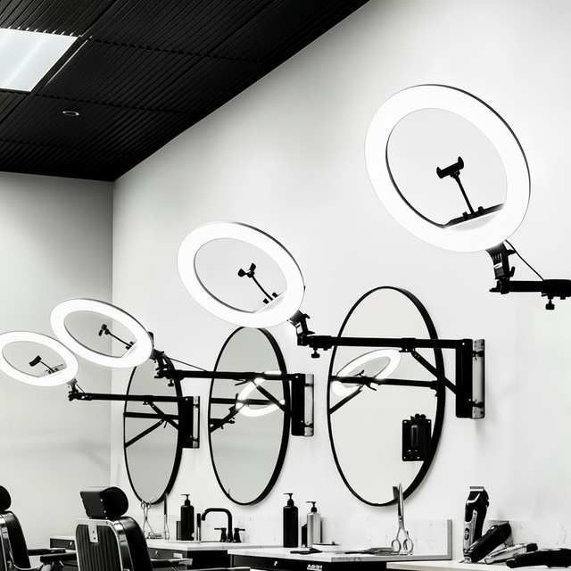 18 Inch Dimmable LED Ring Light Wall Mounted for Salon Barber Shop Makeup Tattoo Studio Photography