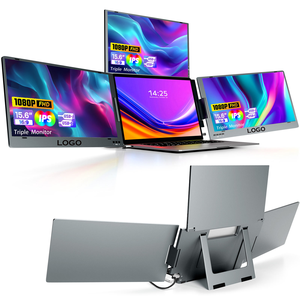 Nuevo Extensor de Pantalla Triple Cuádruple de 15.6 Pulgadas, Conexión Tipo C, Full <span class=keywords><strong>HD</strong></span> 1080P, Rotación Automática, Monitor LCD Portátil para Computadoras Portátiles - Product Image 1