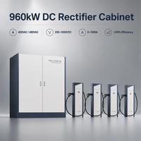 Nouvelle armoire de redressement avec 12 bornes de charge à un ou deux pistolets, chargeur DC pour VE de 960 kW