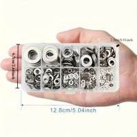 Assortiment de rondelles en acier inoxydable, 100 pièces, M3 M4 M5 M8, types plats, à ressort et de verrouillage, boîte organisée