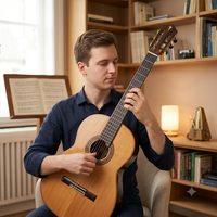 Cedar Top padat Rosewood India dengan tiga bagian belakang dan sisi semua padat buatan tangan Luthier gitar klasik