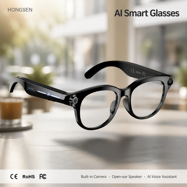 Smart Glasses AI Real-Time Translation Voice Translator Multilingual Subtitles Wearable Device Dual Camera 1080P Video IP67