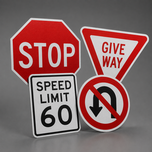 Panneaux de signalisation routière personnalisés <span class=keywords><strong>Stop</strong></span>, Cède place, Limite de vitesse, Interdiction de recul, Réfléchissants en aluminium, Conformes MUTCD, Garantie 10 ans sans décoloration - Product Image 1