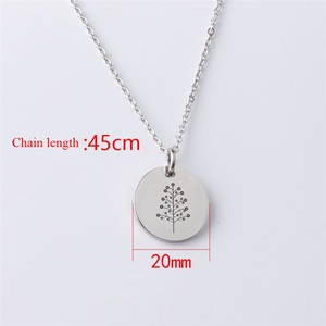 Collier personnalisé en acier inoxydable avec pendentif pièce de monnaie floral <span class=keywords><strong>du</strong></span> mois de naissance en or, fait main, pour femme - Product Image 3