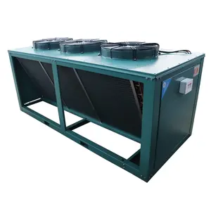 V type condensing unit with Bizter compressor is used in refrigeration cold storage factory restaurant