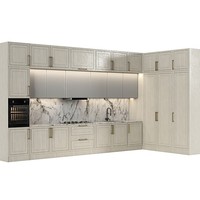 Table îlot intelligente, armoires murales personnalisées en acrylique de style américain, ensemble complet de cuisine avec appareils électroménagers