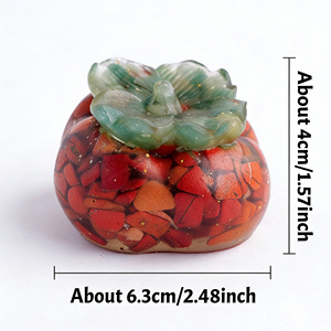 Ornement en résine de cristal naturel en forme de kaki, rouge et jaune, pour la décoration intérieure et <span class=keywords><strong>les</strong></span> cadeaux, vente en gros - Product Image 2