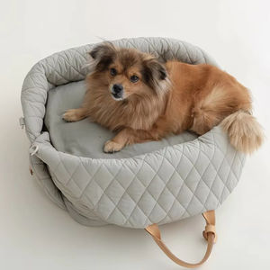 Sac de transport pour animaux de compagnie en nylon moderne, luxueux, imperméable et écologique, avec fermeture éclair, et sac fourre-tout détachable pour une utilisation double en <span class=keywords><strong>voiture</strong></span>, pour chiens et chats - Product Image 1