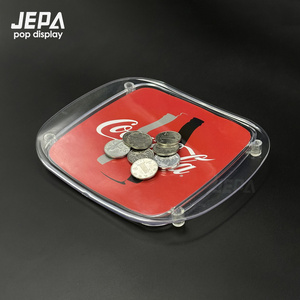 Plastica trasparente su misura in plastica trasparente vassoio di denaro vassoio vassoio di monete per bar promozione con logo stampato - Product Image 3