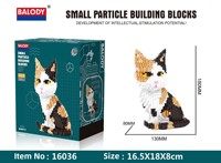 Bloques de construcción educativos para niños, juguete de piezas de bloques de construcción con diseño de gato y mascota, hecho a mano, decoración