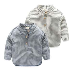 Tienda en Línea de Ropa Infantil China, Camisa de Algodón a Rayas de Manga Larga para Tailandia - Product Image 1