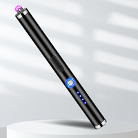 Allumeur d'impulsion coupe-vent à double arc rechargeable par USB en métal Briquets à bougies électriques d'intérieur et d'extérieur