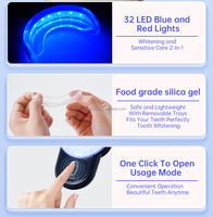 Kit de blanchiment dentaire LED en forme de U, sans fil, étanche IPX6, avec lumière LED bleue-rouge à minuterie intelligente Oral White Advanced