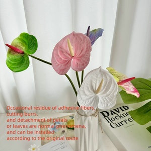 Flores Artificiales Decorativas Anturios de Toque Real Plantas de Plástico Decorativas Flores <span class=keywords><strong>y</strong></span> Plantas Artificiales Individuales - Product Image 3