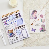 Autocollants pour carnet de notes, thème rétro, collage, architecture urbaine, fleurs, scrapbooking, décoration de carnet, papier décoratif