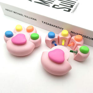 Stylo fluorescent en forme de griffe de chat de dessin animé mignon papeterie stylo fluorescent étudiant stylo de marquage de couleur - Product Image 1