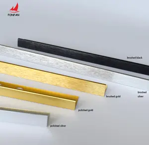 Metal Decorative Strips Aluminium Extrusion Profiles OEM L Shape Straight Aluminum Tile Trim For Wall Corner Decoration