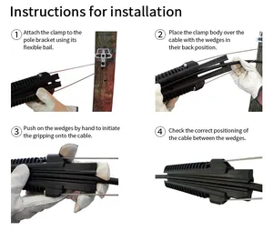 ตัวหนีบความตึงแบบลิ่มอุปกรณ์เสริมไฟฟ้า ABC สำหรับสายเคเบิลไฟเบอร์