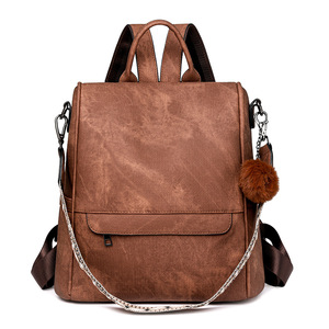 2025 NEW 5 Colors Anti Theft <strong>Backpack</strong> for Women <strong>Leopard</strong> Laptop <strong>Backpacks</strong> Bags with Plush Ball Decoration for Ladies Women - Product Image 1