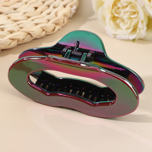 Grande pince à cheveux simple en plastique, dégradé nuage, pinces requin, accessoires pour cheveux - Product Image 6