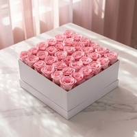 AM-PFC01 Ammy Ge conserveerde Bloem 36 Rozen Vierkante Witte Cadeaubox Eeuwige Roos Bloemenbox Bruiloft Kerst Huisdecoratie