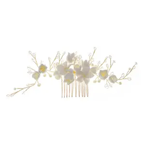 Zarif kil kızlar saç aksesuarları gümüş Rhinestone 3 takım çiçek şapkalar gelin saç çatal düğün saç parçası