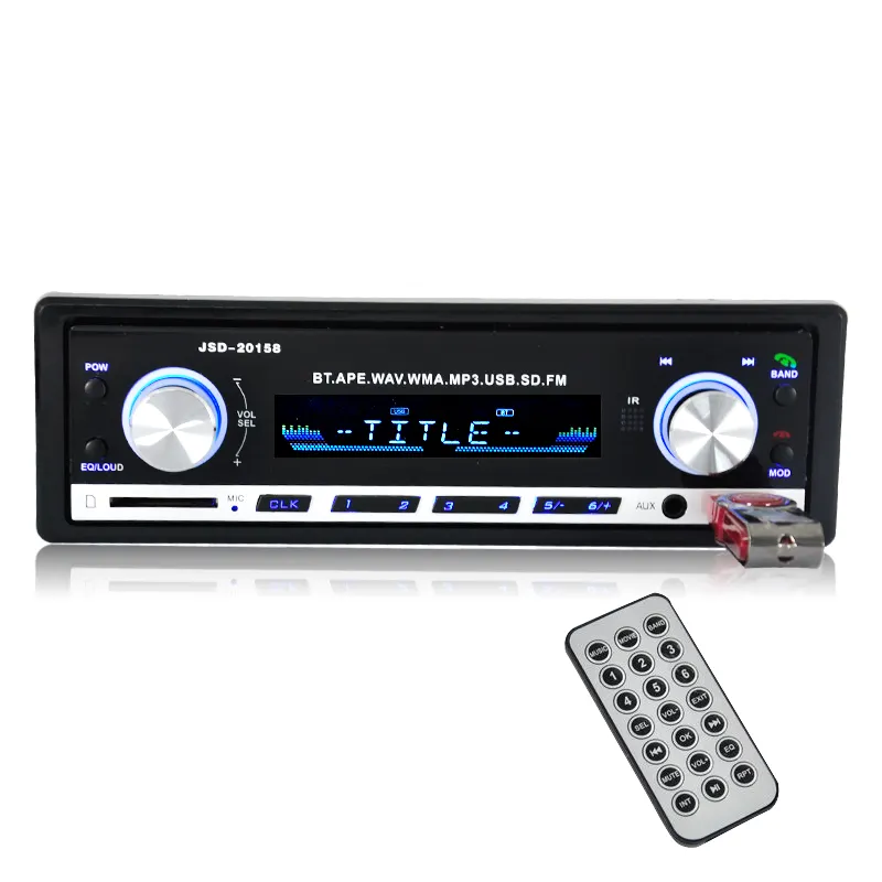 Autoradio stéréo FM, SD, USB, AUX, bluetooth, 1 din, lecteur mp3, avec panneau fixe, stéréo, pour voiture